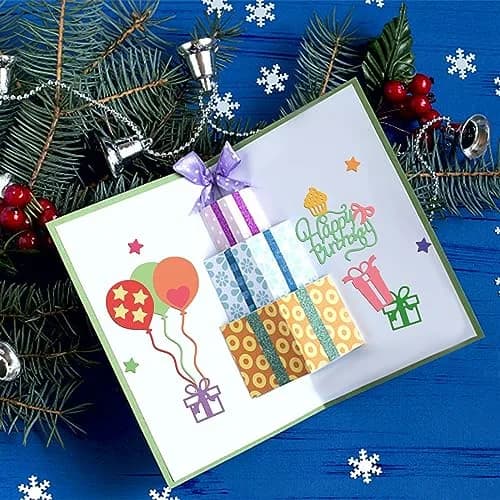 INFUNLY 19pcs Balloons Metal Die Cuts Happy Birthday for Scrapbooking & Card Making | Reusable Carbon Steel thumbnail 4