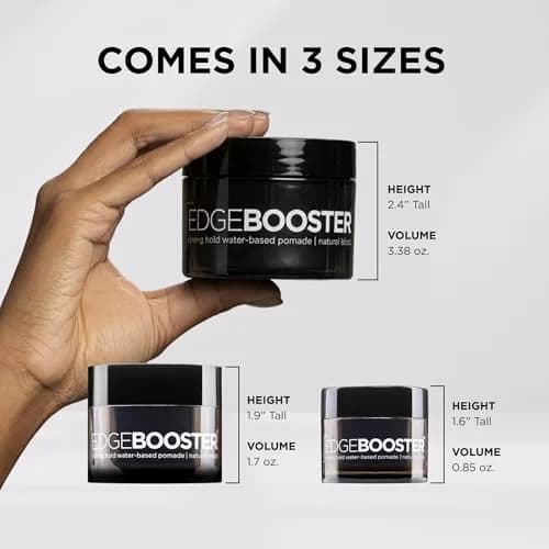 Style Factor EDGE BOOSTER HIDEOUT Water-Based Pomade | Strong Hold & Gray Coverage | Slick Styling for Flyaways & Roots | High Shine Finish | Natural Black | 3.38 oz thumbnail 6