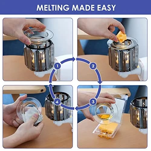 DRQ Plug in Wax Warmer- Crystal Accent, Modern Design, 3.4"L x 3.3"W x 4.2"H | Safe, Easy to Use thumbnail 3
