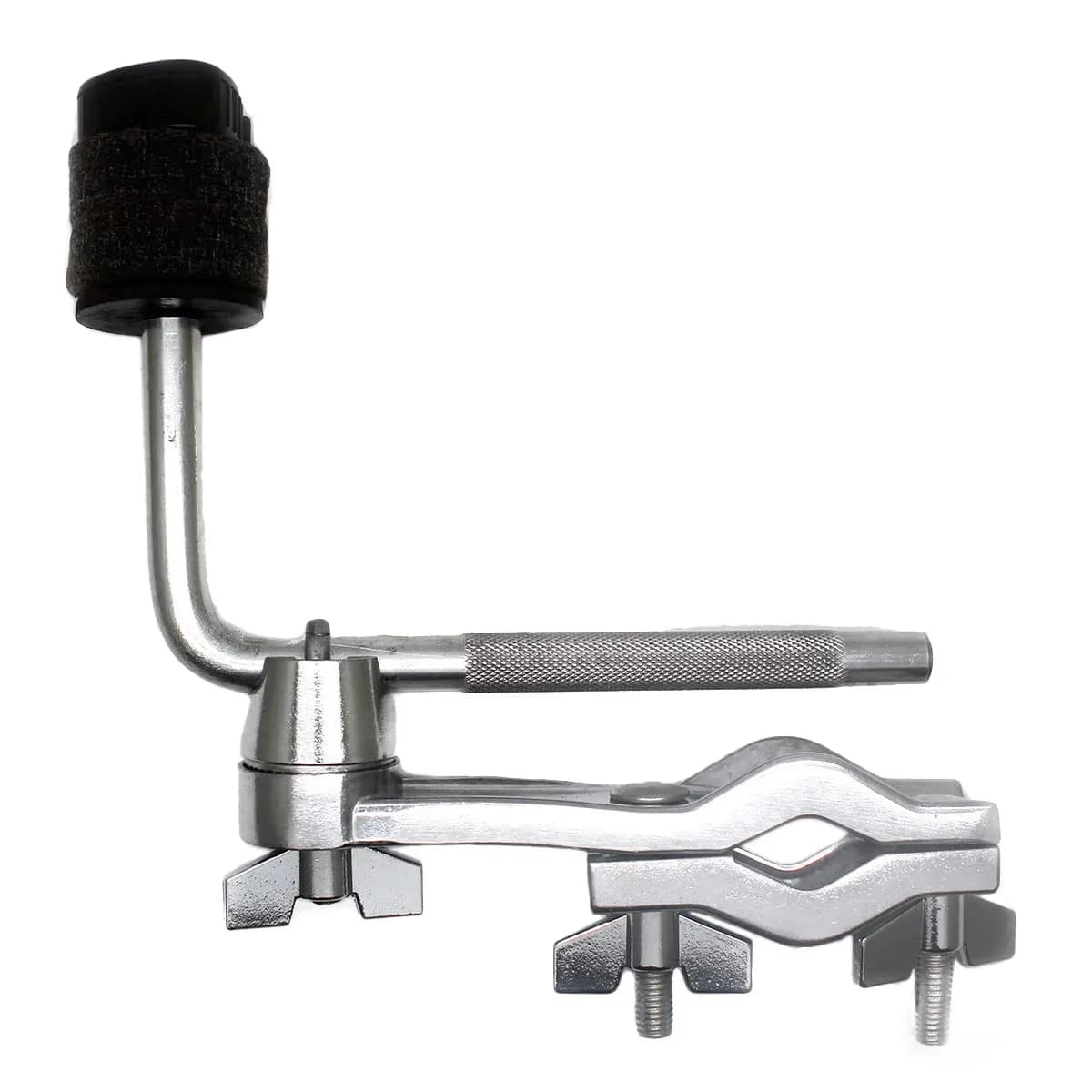 TUOREN Cymbal L-Arm Rod with Bracket Holder Extension Arm Attachment | Silver, 17.5cm (6.89inch) | Metal & Felt