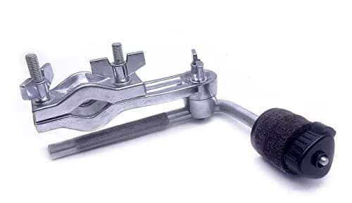 TUOREN Cymbal L-Arm Rod with Bracket Holder Extension Arm Attachment | Silver, 17.5cm (6.89inch) | Metal & Felt thumbnail 3