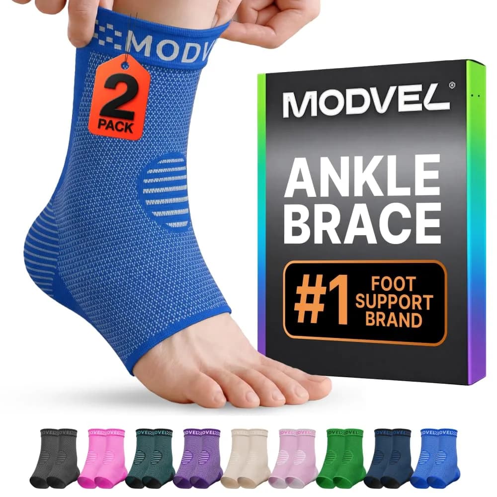 Modvel Foot & Ankle Brace Socks for Sprained Ankle | Compression Sleeve for Recovery & Support