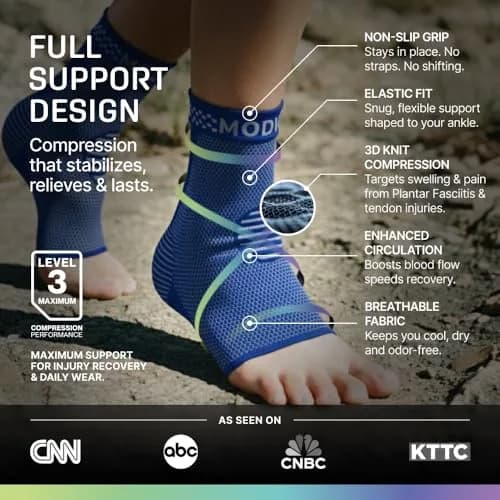 Modvel Foot & Ankle Brace Socks for Sprained Ankle | Compression Sleeve for Recovery & Support thumbnail 5