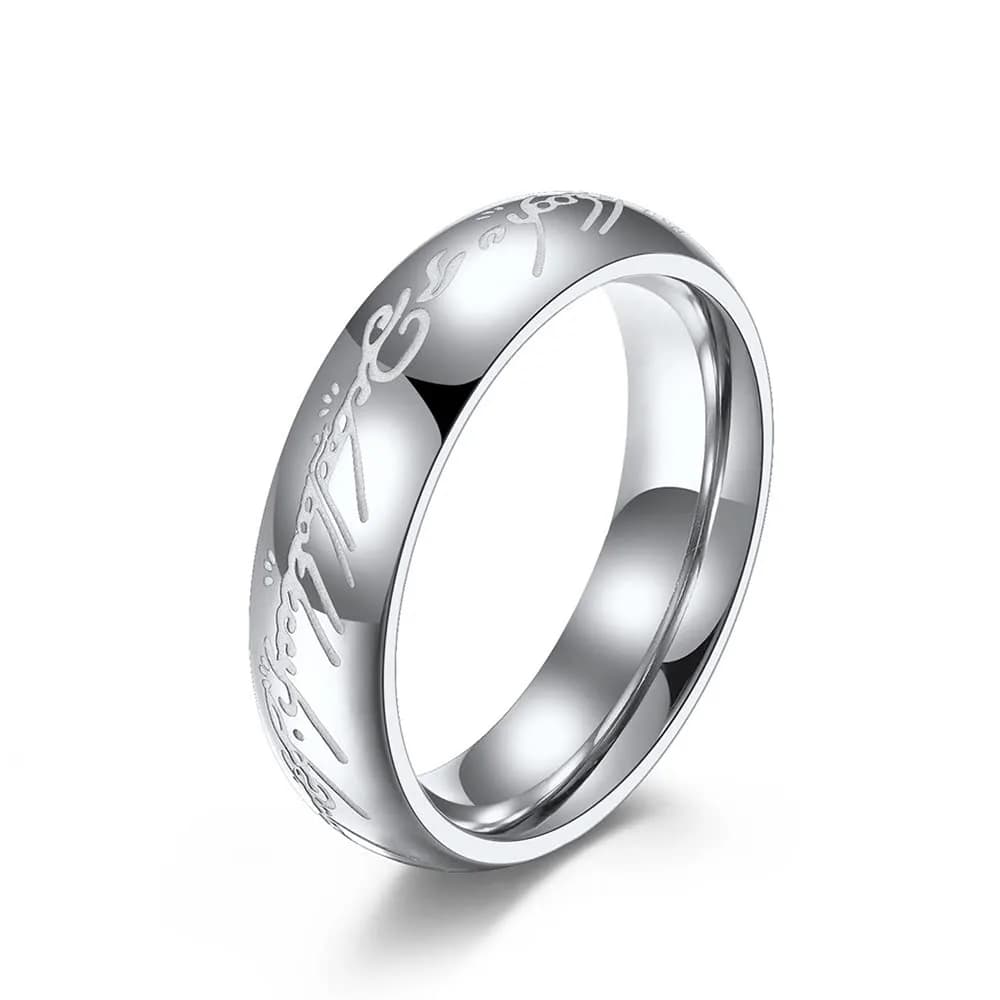 Meilord 6mm Stainless Steel Luminous Ring | Glows in Dark, Comfort Fit Wedding Band — Silver