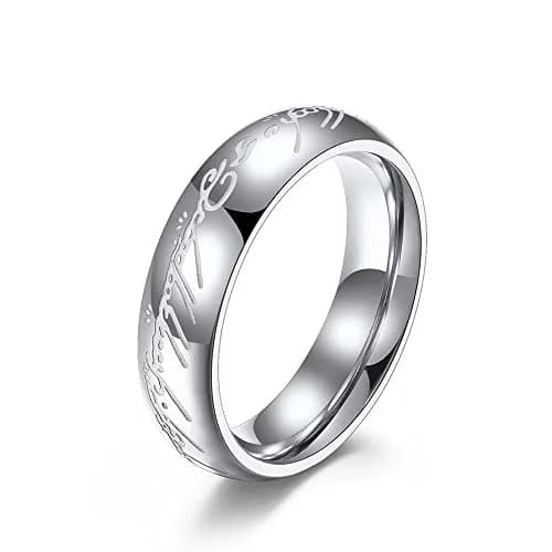 Meilord 6mm Stainless Steel Luminous Ring | Glows in Dark, Comfort Fit Wedding Band thumbnail 1