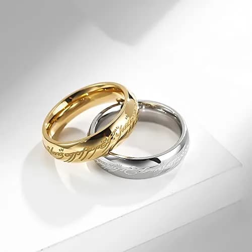 Meilord 6mm Ring of Lord for Men and Women Silver | Glows in The Dark, Comfort Fit, Wedding & Anniversary thumbnail 4