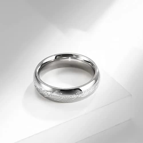 Meilord 6mm Ring of Lord for Men and Women Silver | Glows in The Dark, Comfort Fit, Wedding & Anniversary thumbnail 2