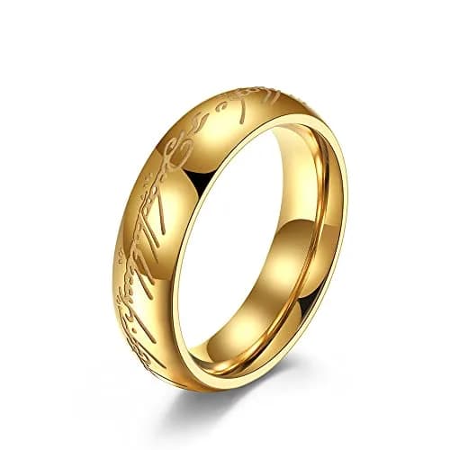 Meilord 6mm Lord of The Rings Ring for Men & Women Gold Silver Glow | Comfort Fit, Glows in Dark thumbnail 1