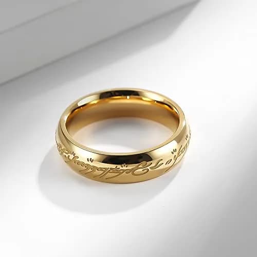 Meilord 6mm Lord of The Rings Ring for Men & Women Gold Silver Glow | Comfort Fit, Glows in Dark thumbnail 2