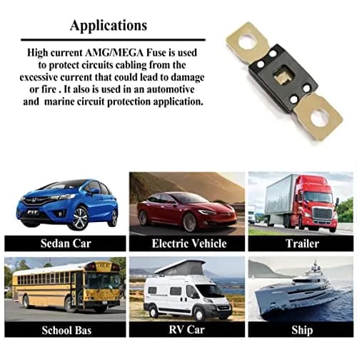 Parts PTT MEGA/AMG Bolt Fuse 40 Amp, 32V, 2000A @ 32VDC Interrupting Rating, Bolt Down, Automotive/Marine (2-Pack) thumbnail 6