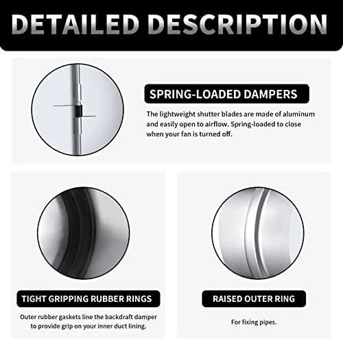 Miuwauer 8 Inch Backdraft Damper for HVAC Ducts | Prevents Airflow Leakage thumbnail 3