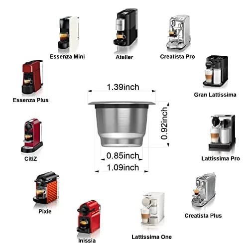 Triplot Refillable Coffee Pods for Nespresso OriginalLine - 6pcs Stainless Steel Capsules | Compatible with Most Nespresso OriginalLine Machines thumbnail 6