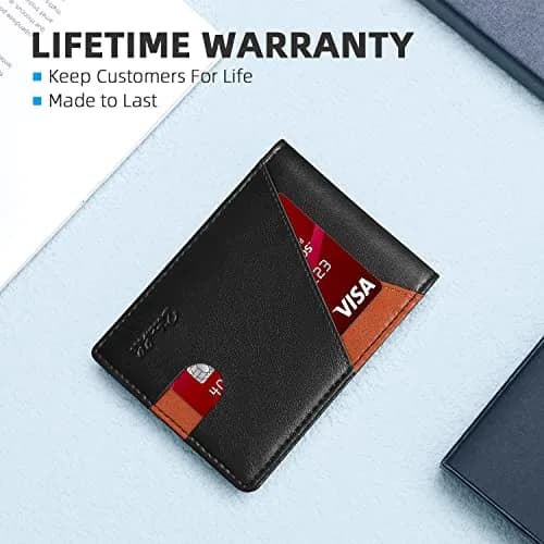 Zitahli Red Wallet Slim 11 Credit Card Holder RFID Blocking Bifold Minimalist Front Pocket Wallet | Classic Vegan Leather thumbnail 5