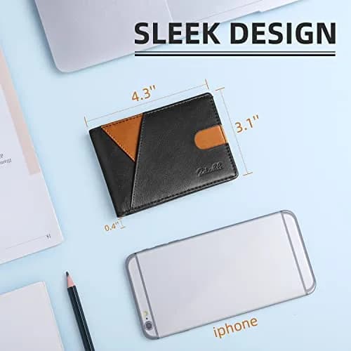 Zitahli Red Wallet Slim 11 Credit Card Holder RFID Blocking Bifold Minimalist Front Pocket Wallet | Classic Vegan Leather thumbnail 2