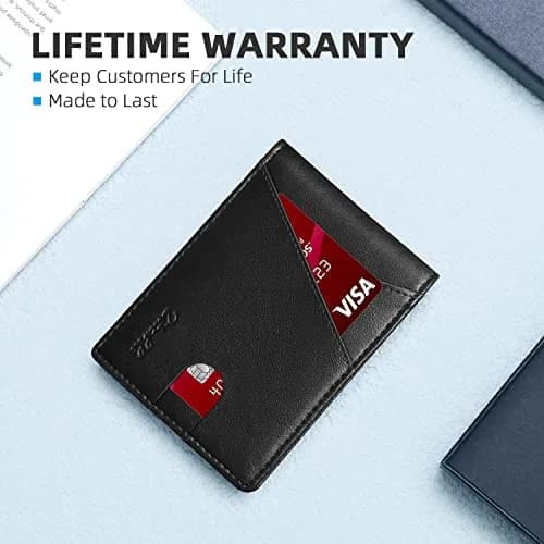 Zitahli Slim Wallet for Men Bifold 11 Card Holder | RFID Blocking Minimalist Front Pocket Design (Classic Black) thumbnail 5