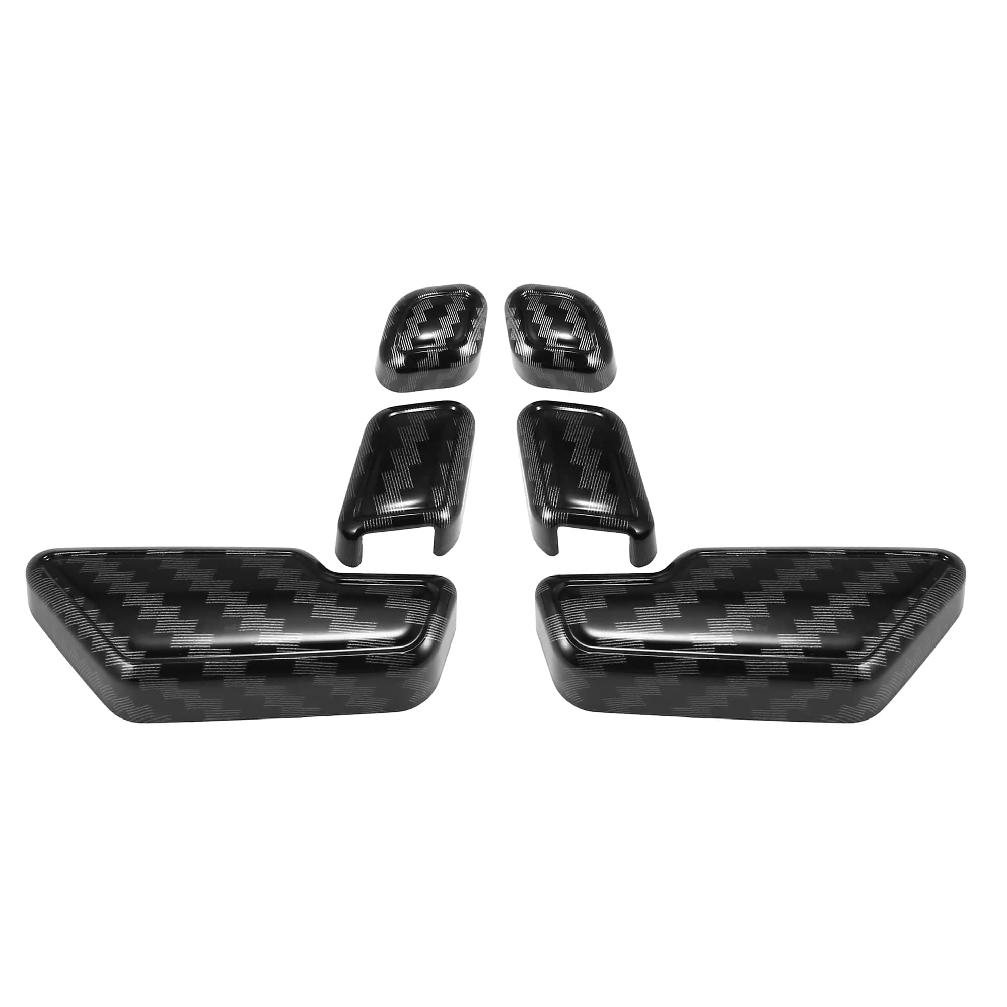 X AUTOHAUX Carbon Fiber Door Seat Adjust Button Cover for Mercedes W204 | Durable ABS, Easy Install — Black Carbon Fiber