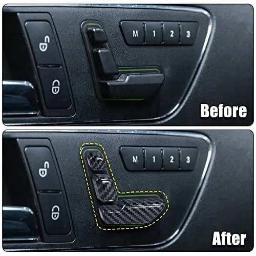 X AUTOHAUX Carbon Fiber Door Seat Adjust Button Cover for Mercedes W204 | Durable ABS, Easy Install thumbnail 2