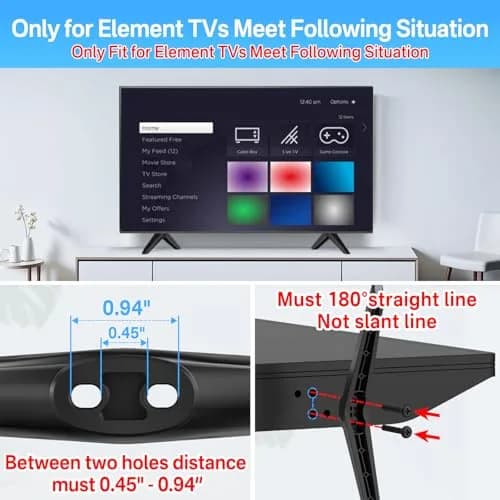 notiela TV Stand Legs Replacement for Element TVs - Black | Set of 2 Movable Feet thumbnail 2