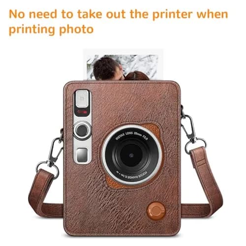 FINTIE Camera Case for Fujifilm Instax Mini EVO Camera with Strap | Premium Synthetic Leather, Vintage Brown thumbnail 4