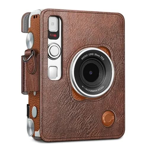 FINTIE Camera Case for Fujifilm Instax Mini EVO Camera with Strap | Premium Synthetic Leather, Vintage Brown thumbnail 5