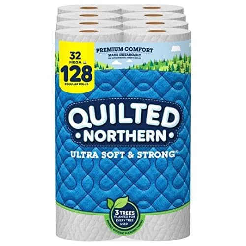 Quilted Northern Ultra Soft & Strong Toilet Paper, 32 Mega Rolls (10496 Sheets Total) | 2-Ply Bath Tissue thumbnail 1