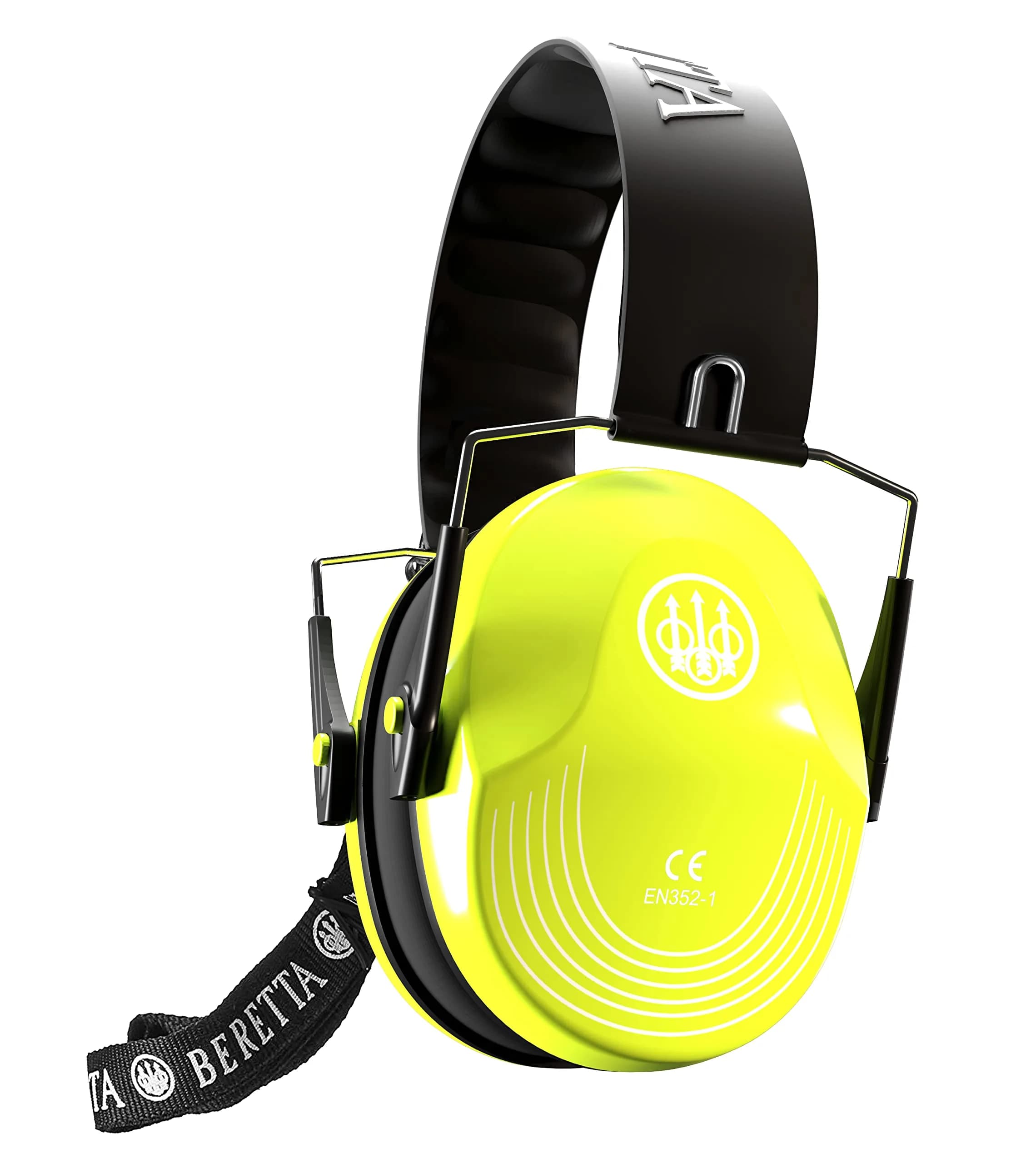 Beretta Safety Pro Earmuff Orange Fluorescent | 25dB NRR Hearing Protection for Shooters — Yellow Fluorescent / One Size
