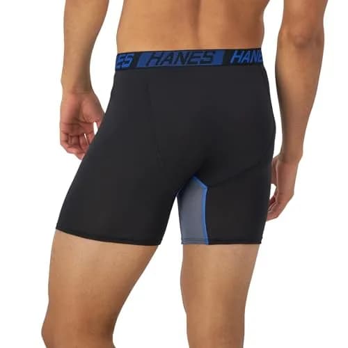 Hanes Men’s Total Support Pouch Boxer Briefs, X-temp Cooling, Anti-chafing, Moisture-wicking, Black, X-Large US thumbnail 2