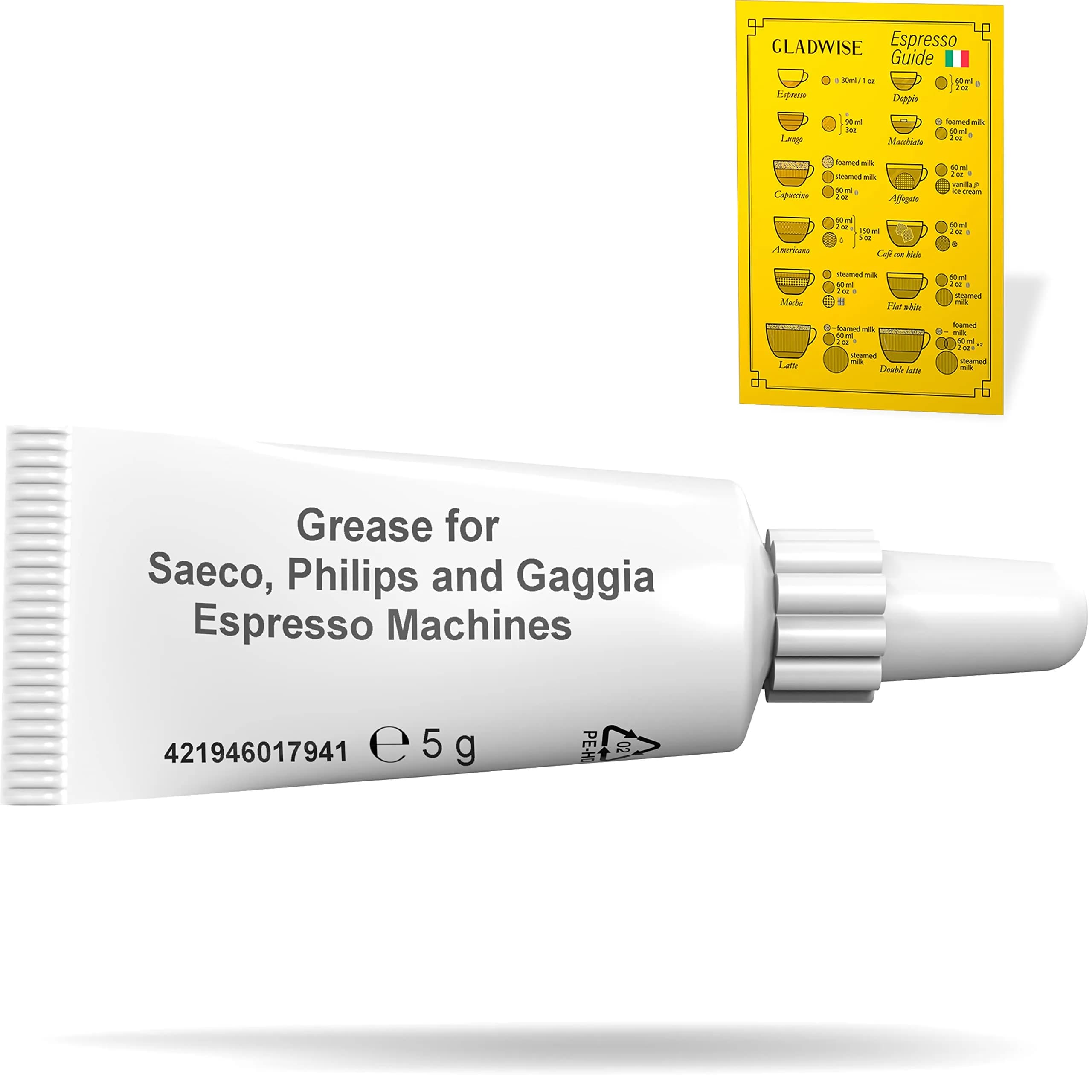 Gladwise Espresso Machine Grease 5g (0.176 oz) | Food-Safe NSF H1 Registered Lubricant for Saeco, Philips LatteGo - main product image