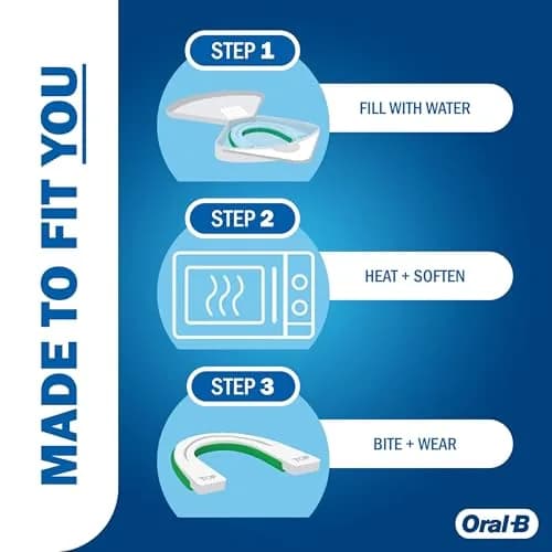 Oral-B Mouth Guard for Grinding Teeth at Night | Moldable Night Guard with Mint Flavor | 2 Pack thumbnail 3