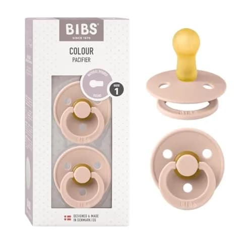 BIBS Colour Collection Natural Rubber Pacifier 2-Pack (18+ Months, 4.1cm x 4.8cm x 4.4cm) | Denmark-Made BPA-Free Soother thumbnail 1