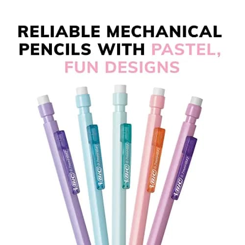 BIC Xtra-Smooth Pastel Mechanical Pencils, Medium Point, 0.7mm, 24-Count Pack | Smooth Writing for Students & Office thumbnail 5