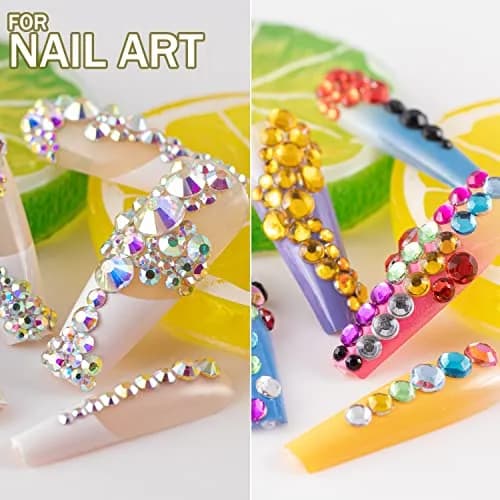 BELLEBOOST 4520 Pcs Nail Art Rhinestones & Gems Set with Tools | Flatback Crystal & AB Assortment thumbnail 5