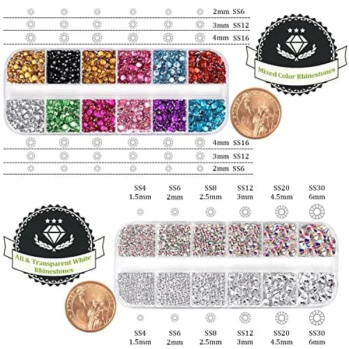 BELLEBOOST 4520 Pcs Nail Art Rhinestones Set with Tools | Crystal Gems for Nails & Crafts thumbnail 4
