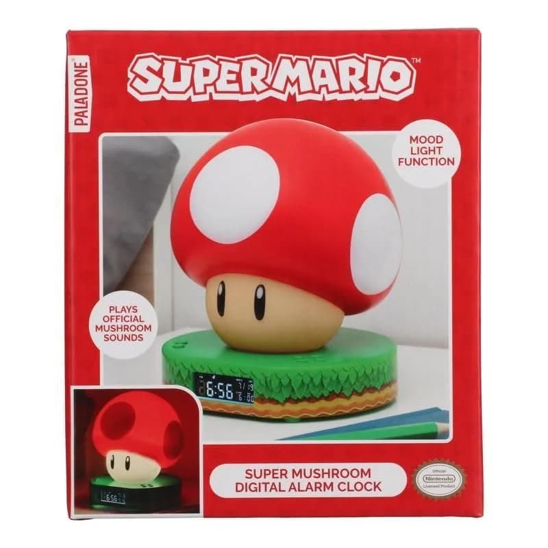 Paladone Super Mario Bros Mushroom Digital Alarm Clock with Night Light & Sounds, 13.7 cm thumbnail 7