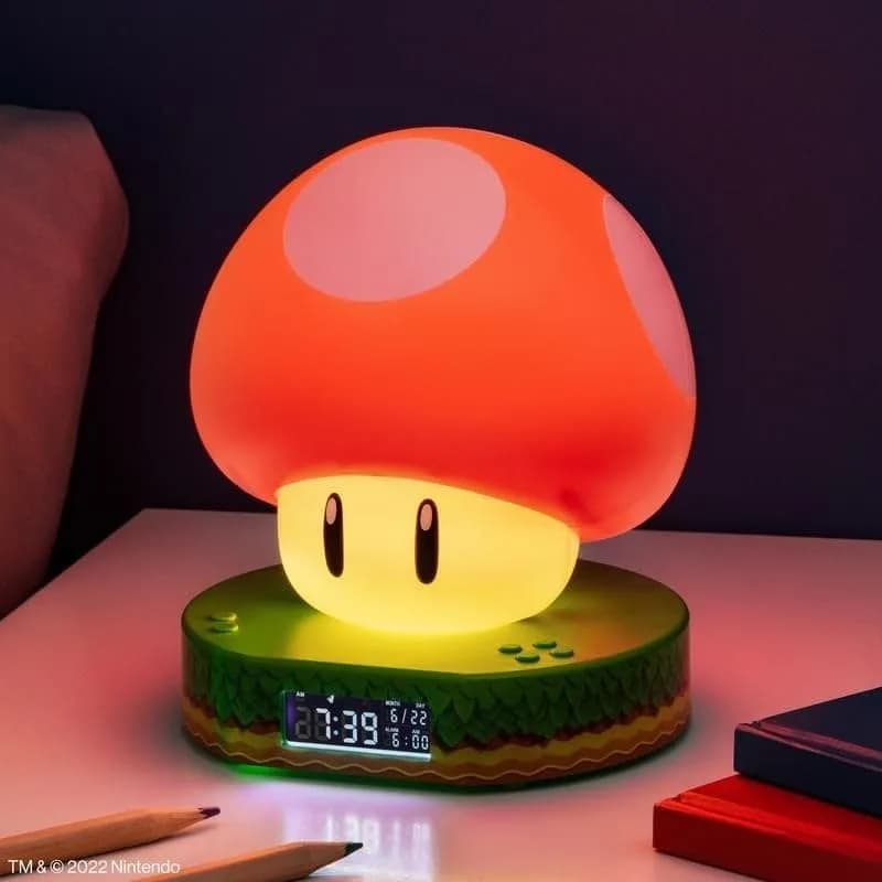 Paladone Super Mario Bros Mushroom Digital Alarm Clock with Night Light & Sounds, 13.7 cm thumbnail 4