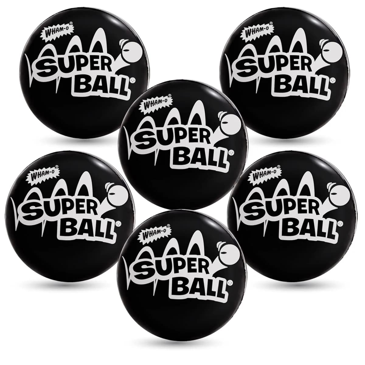 Wham-O Original Superball with Zectron (4 Pack Bundle) | Classic American Toy for Outdoor Play — 6-Pack