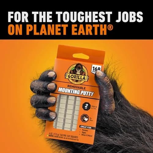 Gorilla Mounting Putty Natural Tan 2-Pack | Holds 2 lbs. Removable Adhesive thumbnail 8