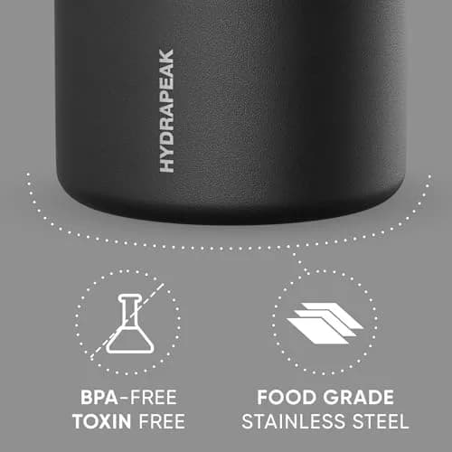 Hydrapeak 750ml (25oz) Black Vacuum Insulated Food Jar | Keeps Food Hot 10 Hrs, Cold 16 Hrs thumbnail 3