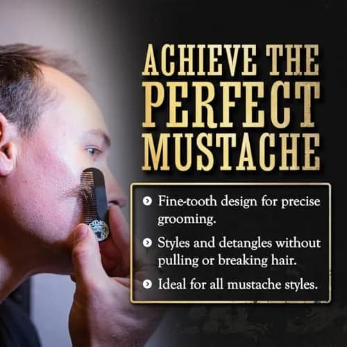 THE VINTAGE GROOMING CO. Gold Standard Mustache Kit - 4 x 1 oz Wax, 2 Combs, 1 Remover Oil | Strong Hold for Unruly Mustaches thumbnail 8