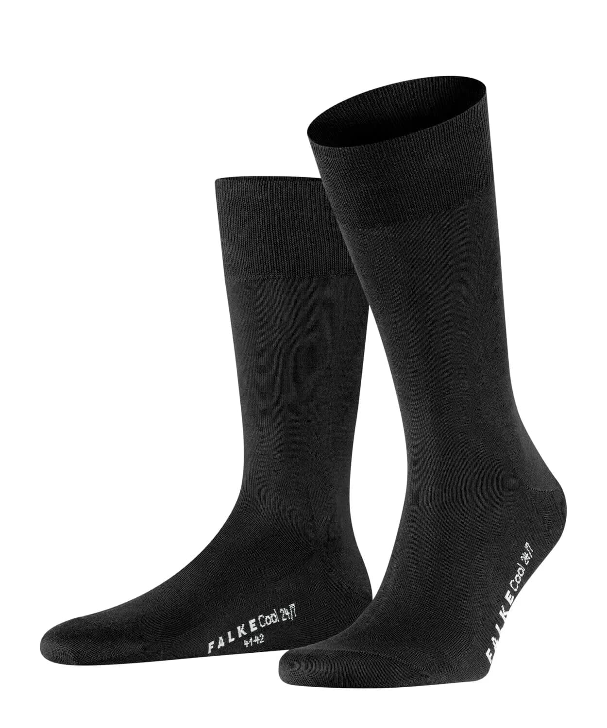 FALKE Men's Cool 24/7 Crew Socks Royal Blue 2.27 kg (5 lb) | Breathable Organic Cotton for Work or Leisure — Black (Black 3000) / 11-12