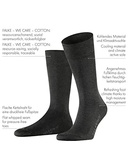 FALKE Men's Cool 24/7 Crew Socks Royal Blue 2.27 kg (5 lb) | Breathable Organic Cotton for Work or Leisure thumbnail 3