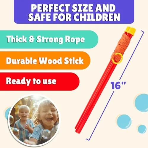 Atlasonix Giant Bubble Wand Set with 2 Gallons Bubble Solution Powder | Non-Toxic & Easy to Use for Kids Ages 3+ thumbnail 3
