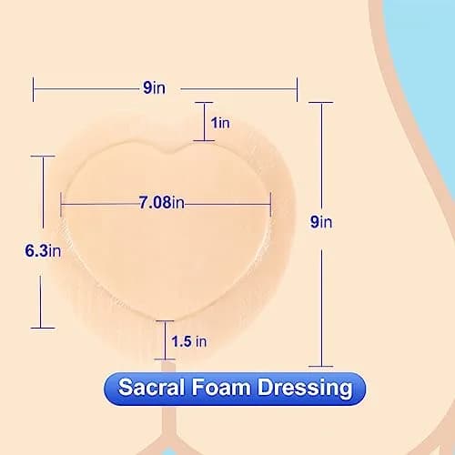 Niceful Sacral Silicone Foam Dressing 9"x9" (22.86cm x 22.86cm) 5 PCS | Moist Healing for Bed Sores thumbnail 2