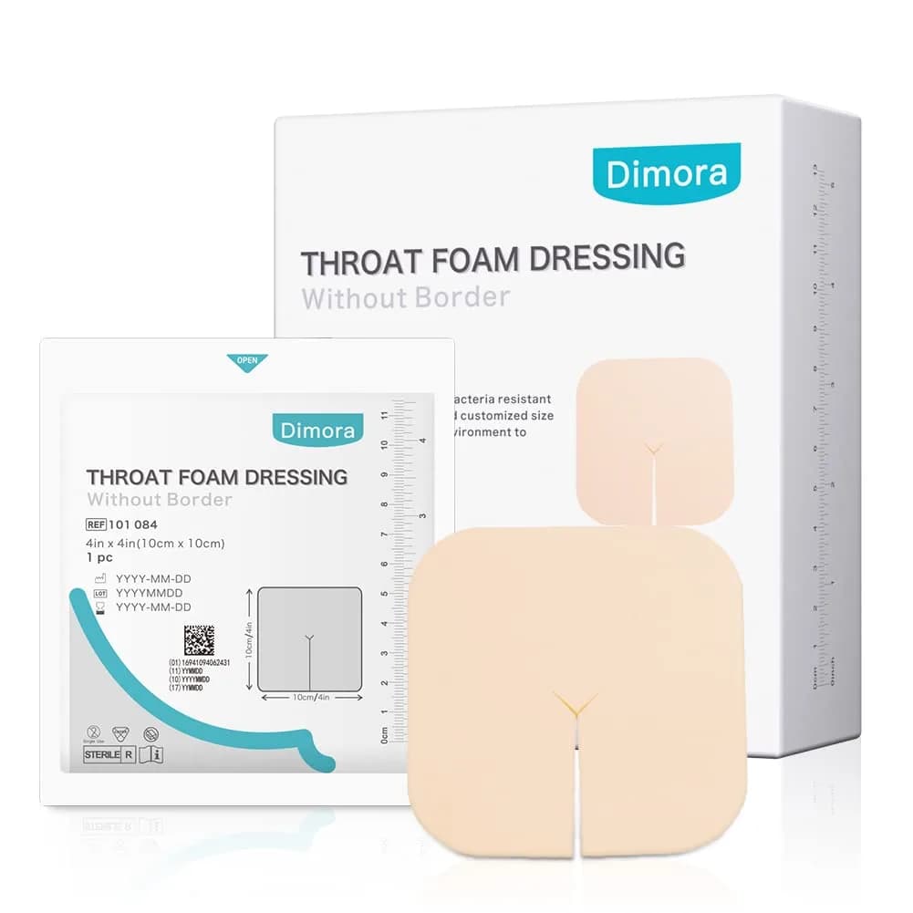 Dimora Fenestrated Foam Dressing 4"x4" | Highly Absorbent, Soft Wound Care for Ostomy & Tracheostomy (110-120 chars) - main product image