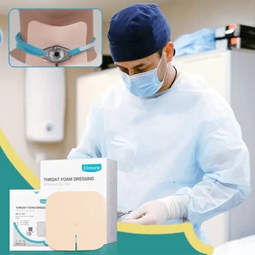 Dimora Fenestrated Foam Dressing 4"x4" | Highly Absorbent, Soft Wound Care for Ostomy & Tracheostomy (110-120 chars) thumbnail 3