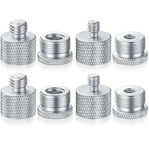 Moxweyeni 8 Pcs Mic Stand Adapter Set | 5/8" to 3/8" & 1/4" Thread Converters thumbnail 1