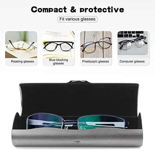 EZESO ESSENTIAL SKINCARE 2 PCS Aluminum Eyeglass Case Set | Hard Shell, Lightweight, Universal Fit thumbnail 5