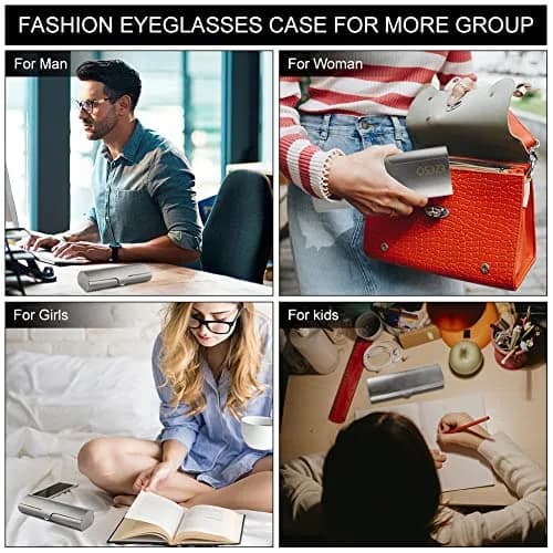 EZESO ESSENTIAL SKINCARE 2 PCS Aluminum Eyeglass Case Set | Hard Shell, Lightweight, Universal Fit thumbnail 6