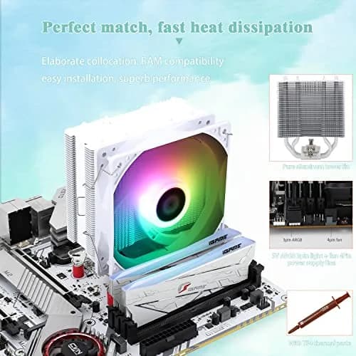 Thermalright AssassinX120 SE ARGB White CPU Air Cooler 120mm (4.72 inches) | Compatible with Intel LGA1700/1851 & AMD AM4/AM5 thumbnail 4