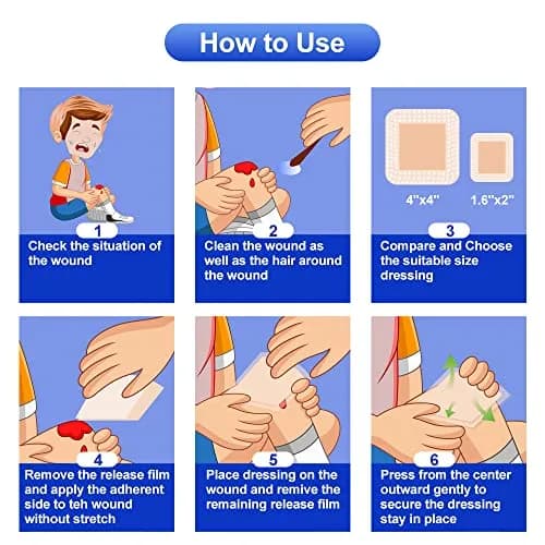 Niceful Silicone Foam Dressing 1.6x2 Inch (10 Pcs) | 5-Layer Absorbent Core for Wound Care thumbnail 6